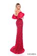 Amarra 88143 Puff Sleeves Embellished Dress