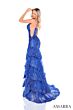 Amarra 88500 Layered Skirt Plunging Neck Dress