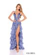 Amarra 88500 Layered Skirt Plunging Neck Dress