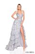 Amarra 88500 Layered Skirt Plunging Neck Dress