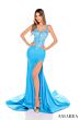 Amarra 88759 Floral Corset Lace-Up Glitter Dress