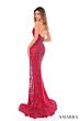 Amarra 94315 High Slit Floral Strapless Dress