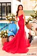 Amarra 88943 Front Bow Strapless Sweetheart Neck Dress