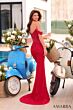 Amarra 88946 Off The Shoulder Plunging Neck Beaded Dress
