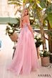 Amarra 88963 Off The Shoulder Embroidered Corset Bodice Dress