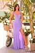 Amarra 88987 Sheer Side Plunging Neck Beaded Dress