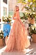 Amarra 89001 Floral Sweetheart Neck Bow Waist Dress