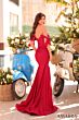 Amarra 89016 Ruched Skirt Off The Shoulder High Slit Dress