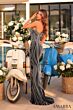 Amarra 89034 High Slit Beaded Asymmetric Neck Dress