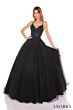 Amarra 88536 Lace Appliques Illusion Corset Dress