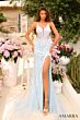 Amarra 88753 Floral Appliques Sheer Corset Dress