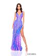 Amarra 88769 Cutaway Slit Paillettes Skirt Dress
