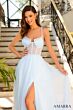 Amarra 88872 Ruffle Hem Illusion Corset Dress