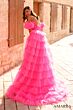 Amarra 94000 Puff Sleeves Ruffle Dress