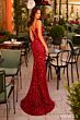 Amarra 94270 Spaghetti Straps Corset Sequin Dress