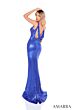 Amarra 88207 Cowl Back Plunging Neck Beaded Dress