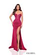 Amarra 88210 Strapless Plunging Neck Ruched Derriere Dress
