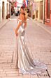 Amarra 88223 Mirror Corset High Slit Metallic Dress