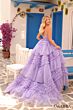 Amarra 88226 Ruffle Skirt Plunging Halter Corset Dress