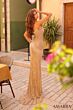 Amarra 88233 Center Slit Illusion Cutouts Strapless Dress