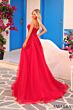 Amarra 88245 Lace Corset Plunging Neckline Glitter Dress
