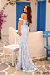 Amarra 88285 Floral Straps High Slit Sequin Dress