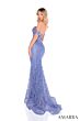 Amarra 88301 Ruched Skirt Sheer Corset Lace Dress