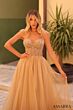 Amarra 88339 Floral Corset Ruffle Hem Strapless Dress