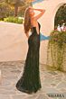Amarra 88340 Sheer Sides Plunging Neck Sequin Dress