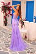 Amarra 88342 Sheer Corset High Slit Glitter Dress