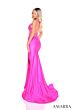 Amarra 88343 Illusion Corset Slit Skirt Lace-Up Dress