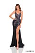 Amarra 88351 High Slit Floral Lace-Up Dress