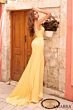 Amarra 88364 Side Tail Square Neckline Pleated Waist Dress