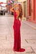 Amarra 88368 Ruffle Slit Off The Shoulder Floral Dress
