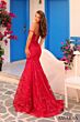 Amarra 88373 Corset Top Floral Glitter Trumpet Dress