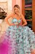 Amarra 88374 Ruffle Skirt Floral Print Cutout Dress