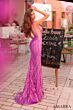Amarra 88377 Bare Back Sheer Sides Geometric Dress