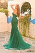 Amarra 88391 Plunging Neckline Embroidered Corset Dress