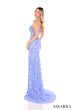 Amarra 88449 High Slit Strapless Corset Floral Dress
