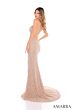 Amarra 88451 Slit Skirt Embellished Corset Lace-Up Dress