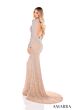 Amarra 88457 Cutout Back Long Sleeve Pearl Embellished Dress
