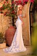 Amarra 89084 Off The Shoulder High Slit Lace-Up Dress