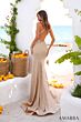 Amarra 89383 Pearl Embellished Plunging V-Neck Dress
