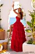Amarra 89609 Ruched Cutout Bodice High Slit Dress