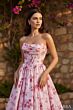 Amarra 89615 Floral Corset Bodice High Slit Dress