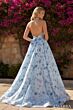 Amarra 89616 Plunging Halter Neck Floral A-Line Dress