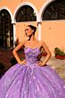 Amarra 54248 Sheer Cape Sweetheart Neck Quince Dress