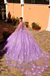 Amarra 54248 Sheer Cape Sweetheart Neck Quince Dress