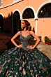 Amarra 54260 Hooded Cape Sweetheart Neck Quince Dress
