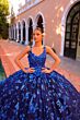 Amarra 54260 Hooded Cape Sweetheart Neck Quince Dress